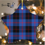 Angus Modern Tartan Ornament Star Ornament, Christmas Star Decorations, ceramic ornament, Plaid Star Ceramic Ornament, Christmas Ornament Decorations Gift