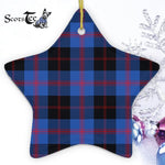 Angus Modern Tartan Ornament Star Ornament, Christmas Star Decorations, ceramic ornament, Plaid Star Ceramic Ornament, Christmas Ornament Decorations Gift