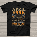 April 1956 Shirt 65 Years Old 65th Birthday Gifts Birthday Shirt 65th Birthday Shirt - Scotstee Shop