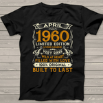 April 1960 60 Years Old 60th Birthday Gifts Birthday Shirt - Scotstee Shop