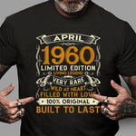 April 1960 60 Years Old 60th Birthday Gifts Birthday Shirt - Scotstee Shop
