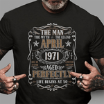 April 1971 Man Myth Legend 50th Birthday 50 Years Old Birthday Shirt For 50th Birthday Shirt mens vintage 1971 t shirt - Scotstee Shop