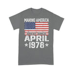 April 1978 American Flag Over 43rd Birthday Gifts Over 43 Years Old Birthday Shirt Vintage 1978 Shirt - Scotstee Shop