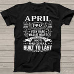 April 1992 Birthday 29 Years Old 29th Birthday Shirt - Scotstee Shop