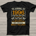 April 1996 Vintage 25 Years Old 25th Birthday Gift Family Birthday Shirt - Scotstee Shop