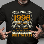 April 1996 Vintage 25 Years Old 25th Birthday Gift Family Birthday Shirt - Scotstee Shop