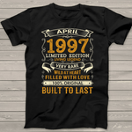 April 1997 Birthday 24 Years Old 24th Birthday Shirt - Scotstee Shop
