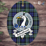 Arbuthnot Scottish Clan Badge Plaid Ornament Gift. Christmas Tree Ornament Arbuthnot Tartan Ornament,  ceramic ornament, personalized christmas ornaments, christmas tree ornaments, christmas door decorations, Plaid Ornament, Tartan Ceramic Ornament