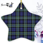 Arbuthnot Tartan Ornament Star Ornament, Christmas Star Decorations, ceramic ornament, Plaid Star Ceramic Ornament, Christmas Ornament Decorations Gift