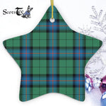 Armstrong Ancient Tartan Ornament Star Ornament, Christmas Star Decorations, ceramic ornament, Plaid Star Ceramic Ornament, Christmas Ornament Decorations Gift