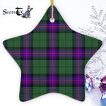 Armstrong Modern Tartan Ornament Star Ornament, Christmas Star Decorations, ceramic ornament, Plaid Star Ceramic Ornament, Christmas Ornament Decorations Gift
