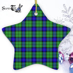 Armstrong Tartan Ornament Star Ornament, Christmas Star Decorations, ceramic ornament, Plaid Star Ceramic Ornament, Christmas Ornament Decorations Gift