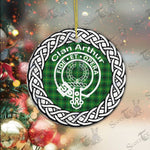Arthur Clan Tartan Crest Badge Plaid Ornament Gift. Christmas Tree Ornament Arthur Clan Tartan Ornament Great Christmas Ornaments Gift - Scotstee Shop