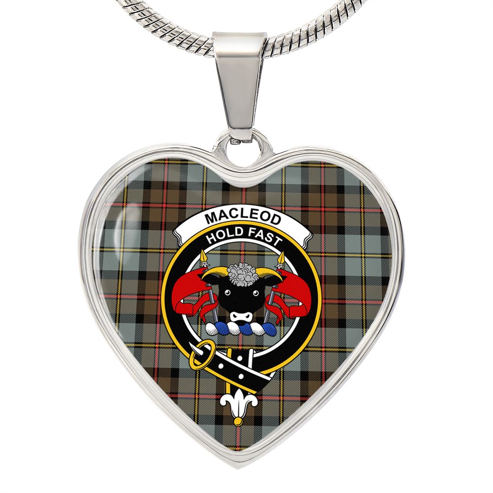 Scotstee Shop - Scotstess Shop Jewelry MacLeod Of Harris Weathered Clan Tartan Heart Necklace Jewelry
