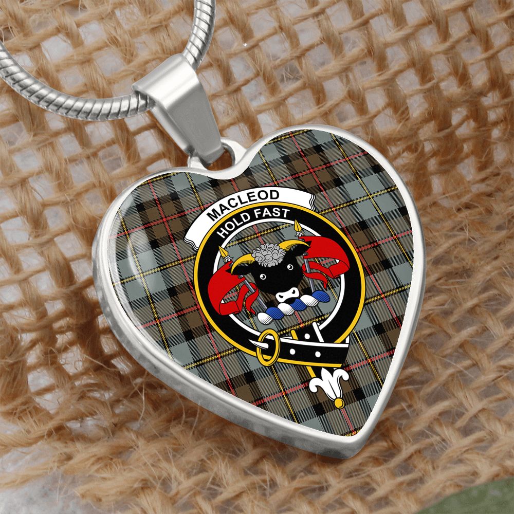 Scotstee Shop - Scotstess Shop Jewelry MacLeod Of Harris Weathered Clan Tartan Heart Necklace Jewelry