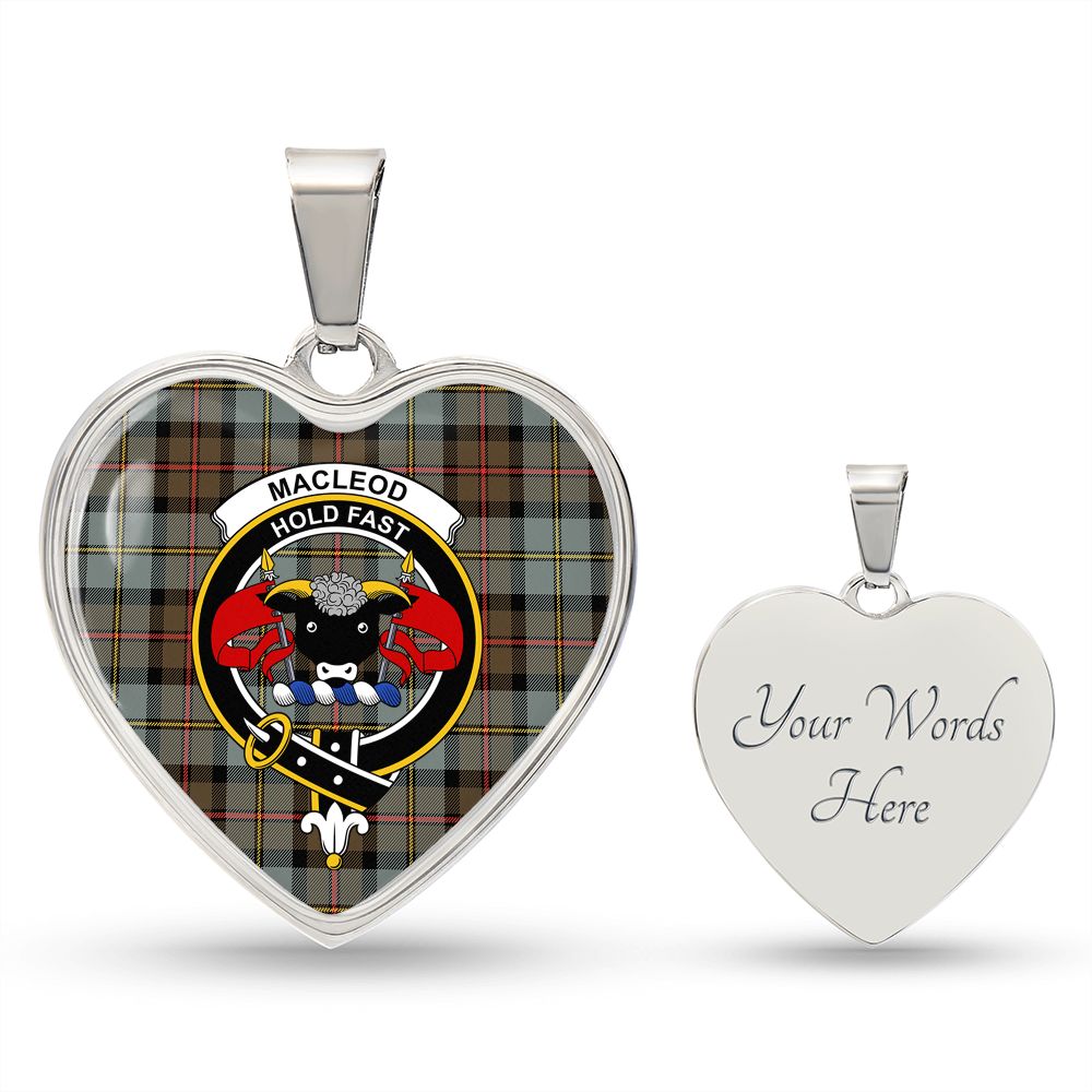 Scotstee Shop - Scotstess Shop Jewelry MacLeod Of Harris Weathered Clan Tartan Heart Necklace Jewelry