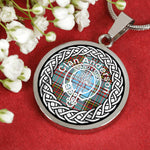Anderson Tartan Gold Circle Necklace,Gold Necklace,Gold Necklace For Women,Necklaces Jewelry For Women,Silver Circle Necklace,Silver Necklace,Sterling Silver Necklace,Tartan Crest Circle Necklaces,tartan jewelry necklace,tartan necklaces,tartan plaid necklace