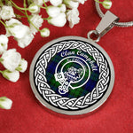 Campbell Tartan Gold Circle Necklace,Gold Necklace,Gold Necklace For Women,Necklaces Jewelry For Women,Silver Circle Necklace,Silver Necklace,Sterling Silver Necklace,Tartan Crest Circle Necklaces,tartan jewelry necklace,tartan necklaces,tartan plaid necklace