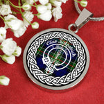 Kirkpatrick Tartan Gold Circle Necklace,Gold Necklace,Gold Necklace For Women,Necklaces Jewelry For Women,Silver Circle Necklace,Silver Necklace,Sterling Silver Necklace,Tartan Crest Circle Necklaces,tartan jewelry necklace,tartan necklaces,tartan plaid necklace