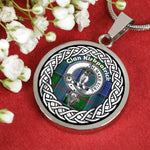 Kirkpatrick Old Tartan Gold Circle Necklace,Gold Necklace,Gold Necklace For Women,Necklaces Jewelry For Women,Silver Circle Necklace,Silver Necklace,Sterling Silver Necklace,Tartan Crest Circle Necklaces,tartan jewelry necklace,tartan necklaces,tartan plaid necklace