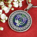 Strachan Tartan Gold Circle Necklace,Gold Necklace,Gold Necklace For Women,Necklaces Jewelry For Women,Silver Circle Necklace,Silver Necklace,Sterling Silver Necklace,Tartan Crest Circle Necklaces,tartan jewelry necklace,tartan necklaces,tartan plaid necklace