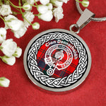 Donnachaidh Tartan Gold Circle Necklace,Gold Necklace,Gold Necklace For Women,Necklaces Jewelry For Women,Silver Circle Necklace,Silver Necklace,Sterling Silver Necklace,Tartan Crest Circle Necklaces,tartan jewelry necklace,tartan necklaces,tartan plaid necklace