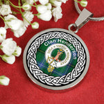Henderson Old Tartan Gold Circle Necklace,Gold Necklace,Gold Necklace For Women,Necklaces Jewelry For Women,Silver Circle Necklace,Silver Necklace,Sterling Silver Necklace,Tartan Crest Circle Necklaces,tartan jewelry necklace,tartan necklaces,tartan plaid necklace