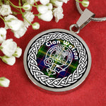 Watson Tartan Gold Circle Necklace,Gold Necklace,Gold Necklace For Women,Necklaces Jewelry For Women,Silver Circle Necklace,Silver Necklace,Sterling Silver Necklace,Tartan Crest Circle Necklaces,tartan jewelry necklace,tartan necklaces,tartan plaid necklace