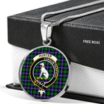 Hunter Clan Scotland Tartan Plaid Circle Pendant Necklace Jewelry Gift For Women,Gold Circle Necklace,Gold Necklace,Gold Necklace For Women,Necklaces Jewelry For Women,Silver Circle Necklace,Silver Necklace,Sterling Silver Necklace,Tartan Crest Circle Necklaces