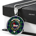 MacDonald Sleat Of The Isles Hunting Modern Clan Scotland Tartan Plaid Circle Pendant Necklace Jewelry Gift For Women,Gold Circle Necklace,Gold Necklace,Gold Necklace For Women,Necklaces Jewelry For Women,Silver Circle Necklace,Silver Necklace,Sterling Silver Necklace,Tartan Crest Circle Necklaces
