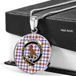 Boswell Modern Clan Scotland Tartan Plaid Circle Pendant Necklace Jewelry Gift For Women,Gold Circle Necklace,Gold Necklace,Gold Necklace For Women,Necklaces Jewelry For Women,Silver Circle Necklace,Silver Necklace,Sterling Silver Necklace,Tartan Crest Circle Necklaces