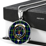 Forbes Modern Clan Scotland Tartan Plaid Circle Pendant Necklace Jewelry Gift For Women,Gold Circle Necklace,Gold Necklace,Gold Necklace For Women,Necklaces Jewelry For Women,Silver Circle Necklace,Silver Necklace,Sterling Silver Necklace,Tartan Crest Circle Necklaces
