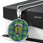 Johnstone Ancient Clan Scotland Tartan Plaid Circle Pendant Necklace Jewelry Gift For Women,Gold Circle Necklace,Gold Necklace,Gold Necklace For Women,Necklaces Jewelry For Women,Silver Circle Necklace,Silver Necklace,Sterling Silver Necklace,Tartan Crest Circle Necklaces