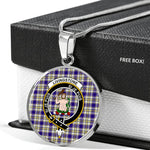 Livingstone Dress Clan Scotland Tartan Plaid Circle Pendant Necklace Jewelry Gift For Women,Gold Circle Necklace,Gold Necklace,Gold Necklace For Women,Necklaces Jewelry For Women,Silver Circle Necklace,Silver Necklace,Sterling Silver Necklace,Tartan Crest Circle Necklaces