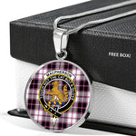 MacPherson Hunting Modern Clan Scotland Tartan Plaid Circle Pendant Necklace Jewelry Gift For Women,Gold Circle Necklace,Gold Necklace,Gold Necklace For Women,Necklaces Jewelry For Women,Silver Circle Necklace,Silver Necklace,Sterling Silver Necklace,Tartan Crest Circle Necklaces