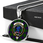 Forsyth Modern Clan Scotland Tartan Plaid Circle Pendant Necklace Jewelry Gift For Women,Gold Circle Necklace,Gold Necklace,Gold Necklace For Women,Necklaces Jewelry For Women,Silver Circle Necklace,Silver Necklace,Sterling Silver Necklace,Tartan Crest Circle Necklaces