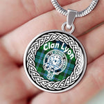 Lyon Tartan Gold Circle Necklace,Gold Necklace,Gold Necklace For Women,Necklaces Jewelry For Women,Silver Circle Necklace,Silver Necklace,Sterling Silver Necklace,Tartan Crest Circle Necklaces,tartan jewelry necklace,tartan necklaces,tartan plaid necklace