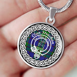 Strachan Tartan Gold Circle Necklace,Gold Necklace,Gold Necklace For Women,Necklaces Jewelry For Women,Silver Circle Necklace,Silver Necklace,Sterling Silver Necklace,Tartan Crest Circle Necklaces,tartan jewelry necklace,tartan necklaces,tartan plaid necklace
