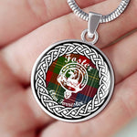 Foster Tartan Gold Circle Necklace,Gold Necklace,Gold Necklace For Women,Necklaces Jewelry For Women,Silver Circle Necklace,Silver Necklace,Sterling Silver Necklace,Tartan Crest Circle Necklaces,tartan jewelry necklace,tartan necklaces,tartan plaid necklace