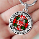 Carr Tartan Gold Circle Necklace,Gold Necklace,Gold Necklace For Women,Necklaces Jewelry For Women,Silver Circle Necklace,Silver Necklace,Sterling Silver Necklace,Tartan Crest Circle Necklaces,tartan jewelry necklace,tartan necklaces,tartan plaid necklace