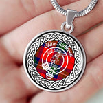 Ruthven Tartan Gold Circle Necklace,Gold Necklace,Gold Necklace For Women,Necklaces Jewelry For Women,Silver Circle Necklace,Silver Necklace,Sterling Silver Necklace,Tartan Crest Circle Necklaces,tartan jewelry necklace,tartan necklaces,tartan plaid necklace