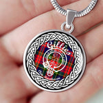 Gillies Tartan Gold Circle Necklace,Gold Necklace,Gold Necklace For Women,Necklaces Jewelry For Women,Silver Circle Necklace,Silver Necklace,Sterling Silver Necklace,Tartan Crest Circle Necklaces,tartan jewelry necklace,tartan necklaces,tartan plaid necklace