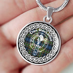 MacLellan Tartan Gold Circle Necklace,Gold Necklace,Gold Necklace For Women,Necklaces Jewelry For Women,Silver Circle Necklace,Silver Necklace,Sterling Silver Necklace,Tartan Crest Circle Necklaces,tartan jewelry necklace,tartan necklaces,tartan plaid necklace