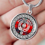 Donnachaidh Tartan Gold Circle Necklace,Gold Necklace,Gold Necklace For Women,Necklaces Jewelry For Women,Silver Circle Necklace,Silver Necklace,Sterling Silver Necklace,Tartan Crest Circle Necklaces,tartan jewelry necklace,tartan necklaces,tartan plaid necklace