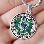 Nixon Tartan Gold Circle Necklace,Gold Necklace,Gold Necklace For Women,Necklaces Jewelry For Women,Silver Circle Necklace,Silver Necklace,Sterling Silver Necklace,Tartan Crest Circle Necklaces,tartan jewelry necklace,tartan necklaces,tartan plaid necklace