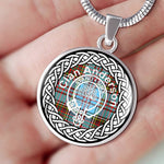 Anderson Tartan Gold Circle Necklace,Gold Necklace,Gold Necklace For Women,Necklaces Jewelry For Women,Silver Circle Necklace,Silver Necklace,Sterling Silver Necklace,Tartan Crest Circle Necklaces,tartan jewelry necklace,tartan necklaces,tartan plaid necklace