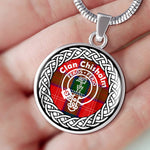 Chisholm Tartan Gold Circle Necklace,Gold Necklace,Gold Necklace For Women,Necklaces Jewelry For Women,Silver Circle Necklace,Silver Necklace,Sterling Silver Necklace,Tartan Crest Circle Necklaces,tartan jewelry necklace,tartan necklaces,tartan plaid necklace