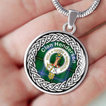 Henderson Old Tartan Gold Circle Necklace,Gold Necklace,Gold Necklace For Women,Necklaces Jewelry For Women,Silver Circle Necklace,Silver Necklace,Sterling Silver Necklace,Tartan Crest Circle Necklaces,tartan jewelry necklace,tartan necklaces,tartan plaid necklace