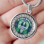 Shaw Tartan Gold Circle Necklace,Gold Necklace,Gold Necklace For Women,Necklaces Jewelry For Women,Silver Circle Necklace,Silver Necklace,Sterling Silver Necklace,Tartan Crest Circle Necklaces,tartan jewelry necklace,tartan necklaces,tartan plaid necklace