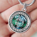 Forbes Tartan Gold Circle Necklace,Gold Necklace,Gold Necklace For Women,Necklaces Jewelry For Women,Silver Circle Necklace,Silver Necklace,Sterling Silver Necklace,Tartan Crest Circle Necklaces,tartan jewelry necklace,tartan necklaces,tartan plaid necklace